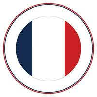 Französisch Flagge im Kreis. Flagge von Frankreich im runden Kreis vektor
