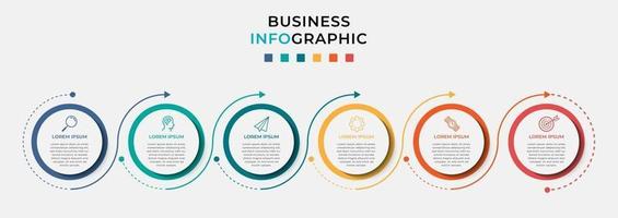 vektor infographic design affärsmall med ikoner och 6 alternativ eller steg