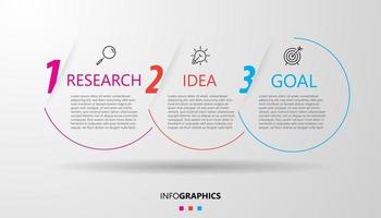 Business-Infografik-Design-Vorlagenvektor mit Symbolen und 3 Optionen oder Schritten vektor