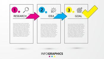 Business infographic design mall vektor med ikoner och 3 alternativ eller steg