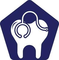 Dental Stethoskop Logo, Dental Klinik Logo Zahn abstrakt Design vektor