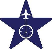 Reise Zeit Logo Designs Konzept Vektor, Flugzeug und Timer Logo Symbol Symbol Vorlage vektor