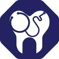 dental stetoskop logotyp, dental klinik logotyp tand abstrakt design vektor