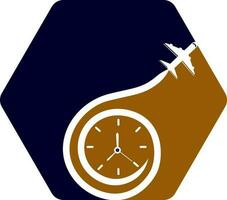 Reise Zeit Logo Designs Konzept Vektor, Flugzeug und Timer Logo Symbol Symbol Vorlage vektor