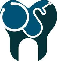 dental stetoskop logotyp, dental klinik logotyp tand abstrakt design vektor