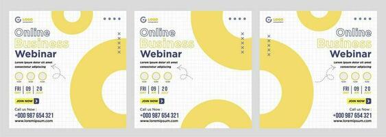 Live-Webinar für digitales Marketing und Social-Media-Beitrag oder Vorlagenbanner für Unternehmen vektor