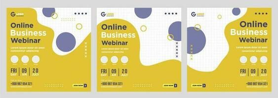 Live-Webinar für digitales Marketing und Social-Media-Beitrag oder Vorlagenbanner für Unternehmen vektor