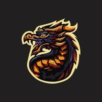 asiatisk drake esport maskot logotyp illustration vektor