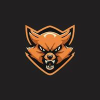 wütend Fuchs Kopf Maskottchen Esport Logo vektor