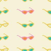 Jahrgang nahtlos Muster mit Sonnenbrille. Hand gezeichnet Minimalismus Vektor Illustration. perfekt zum Abdeckung, Fälle, tropisch Hintergrund, Drucke, Verpackung, Textil-