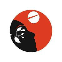 japansk maskerad logotyp illustration vektor