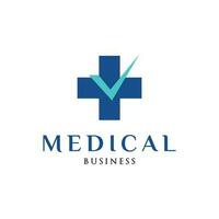 prüfen Kennzeichen medizinisch, Krankenhaus oder Kreuz Plus Symbol Logo Design Vorlage vektor