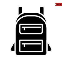 Rucksack-Glyphe-Symbol vektor