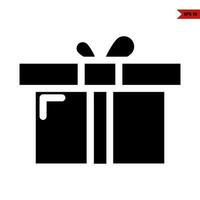 Geschenkbox-Glyphe-Symbol vektor