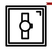 Smartwatch im Anzeige Box Linie Symbol vektor