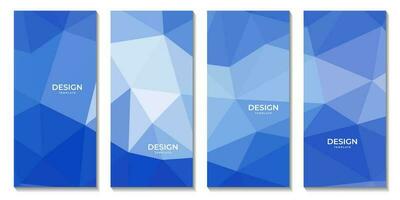 abstrakt broschyrer geometrisk blå lutning med trianglar mönster modern bakgrund för företag vektor
