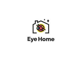 Gesundheit Zuhause Logo Symbol Vektor Illustration mit Auge wie Symbol