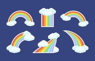 bunte Regenbogenaufkleber-Sammlung vektor