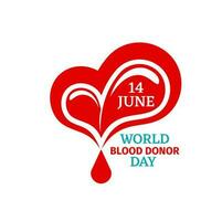 Welt Blut Spender Tag Symbol, Herz und Blut fallen vektor