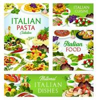 Italienisch Küche Vektor Geschirr Italien Mahlzeiten Plakate
