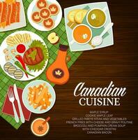 kanadisch Essen Restaurant Geschirr Vektor Speisekarte Startseite