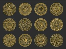 Magie Symbole von Alchimie, Okkulte, esoterisch Zeichen vektor