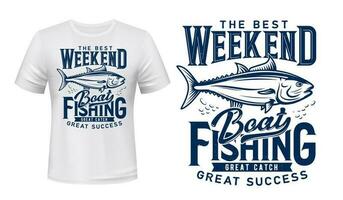 t-shirt skriva ut, tonfisk fisk, fiske klubb vektor