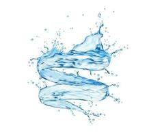 transparent blå vatten fixare eller virvelvind stänk vektor