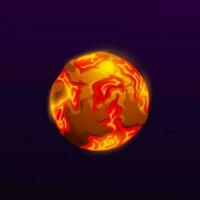 tecknad serie Plats planet med lava och brand oceaner vektor