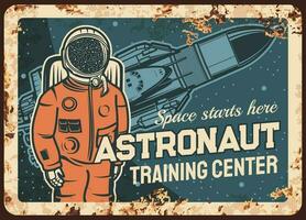 Astronaut Ausbildung Center Vektor rostig Metall Teller