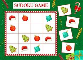 Kind Sudoku Matze mit Weihnachten Dekorationen vektor