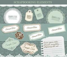 scrapbooking element, vektor papper klistermärken uppsättning