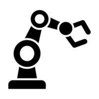 Roboter Arm Glyphe Symbol Design vektor