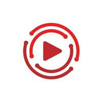 Leben Streaming Medien Video Fernseher online rot Nachrichten abspielen Logo Design Symbol vektor