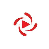 Leben Streaming Medien Video Fernseher online rot Nachrichten abspielen Logo Design Symbol vektor