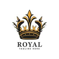 kunglig krona logotyp mall design vektor isolerat vit bakgrund