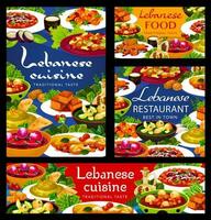 lebanese kök och arab mat maträtter, vektor