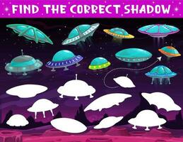 Kinder Spiel Schatten passen, Außerirdischer UFO Untertassen vektor