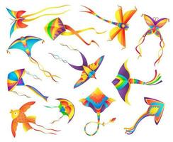 flygande papper drakar dekorerad Färg band vektor
