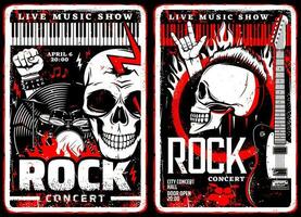 sten musik konsert grunge affischer, metall festival vektor