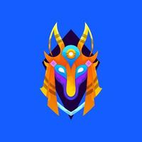 bunte Lord Anubis Farbverlauf Stil Logo Illustration vektor