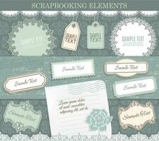 Scrapbooking Elemente, Vektor Papier Aufkleber einstellen