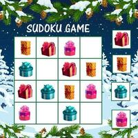 Weihnachten Sudoku Spiel zum Kinder mit Urlaub Geschenke vektor