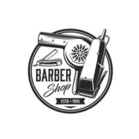 Friseur Symbol, Barbier Rasierer Klinge und Rasierapparat vektor