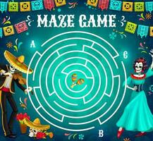 Labyrinth Matze Spiel, dia de los Muertos Urlaub vektor