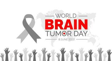 Welt Gehirn Tumor Tag Hintergrund oder Banner Design Vorlage. Vektor Illustration.