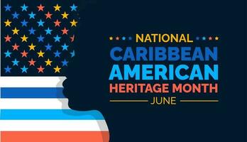 Karibik amerikanisch Erbe Monat Hintergrund oder Banner Design Vorlage gefeiert im Juni. Vektor Illustration.