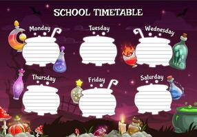 Schule Zeitplan Vorlage, Halloween Hintergrund vektor