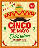 cinco de mayo sombrero av mexikansk fiesta fest vektor