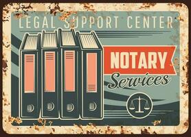notarius publicus service rostig metall tallrik, notariell kontor vektor